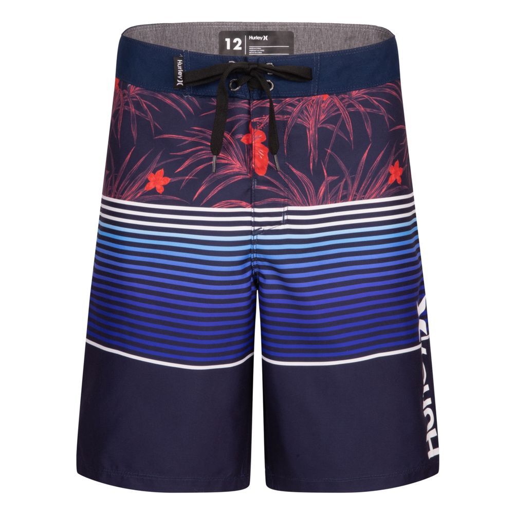 Hurley Boys‎ Swim Navy Blue With Red Florals Size 16/28